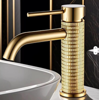 Robinet de lavabo de luxe moderne, monocommande, monotrou, en laiton, mitigeur eau chaude et froide, à poser sur le plan, avec cartouche céramique