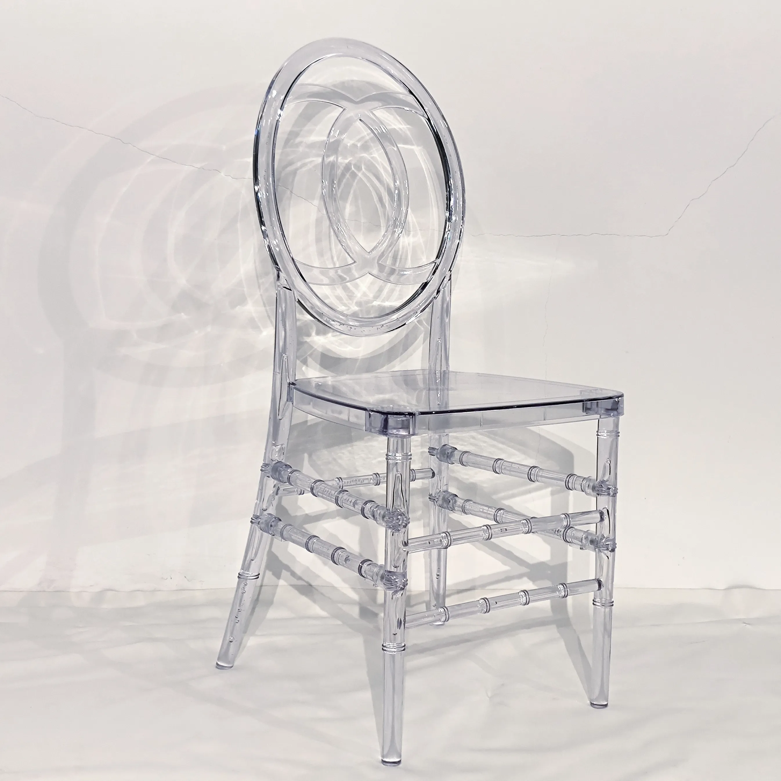 Cadeiras de policarbonato de plástico transparente, cadeiras para casamento em <span class=keywords><strong>resina</strong></span> francesa de policarbonato e plástico transparente