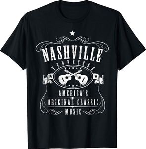 Camiseta de Música Country de Nashville, 100% Algodón, Logotipo Vintage de Músico de Tennessee, Antiarrugas y Antiretracción, Corte Holgado - Product Image 5