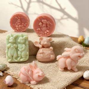 Moule en silicone écologique antiadhésif pour bougie parfumée de Pâques, DIY, motif dessin animé, diffuseur de parfum, pierre en résine - Product Image 1