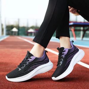 Zapatos Deportivos de Primavera y Otoño para Mujer, Transpirables, Ligeros, Casuales, para Correr, con Tacón Medio, Suela Plana, Blanco y Rosa - Product Image 4