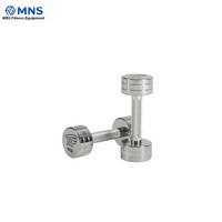 Ensemble d'haltères de musculation MNS FITNESS 2,5-100 kg, haltères à tête ronde électro-plaqués, fonte chromée