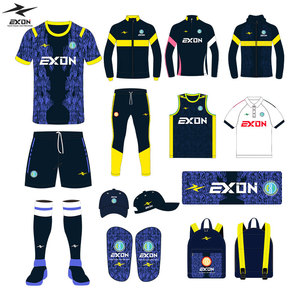 Divisa da Calcio Personalizzata EXON in Poliestere con Sublimazione Completa, Ricamo e Logo in Silicone per Squadre di Calcio - Product Image 1