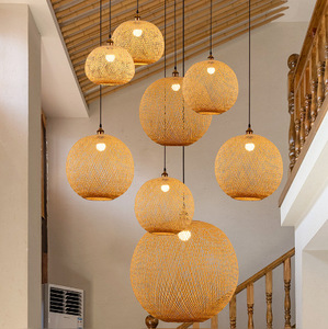 Stainless Steel Rattan Pendant <b>Light</b> Bowl Shape Gold Color Adjustable Height <b>LED</b> Chandelier Remote Control for Living <b>Room</b> AC - Product Image 3