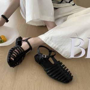 Beinxinjia Sandalias Planas de Gladiador para Mujer, Punta Abierta, Tiras en la Espalda, Transpirables, Zapatos de Moda de Verano - Product Image 3