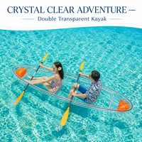 Kayak gonflable transparent transfrontalier pour 2 personnes, longueur 3,1-4m, idéal pour les loisirs aquatiques en zone touristique et les mariages