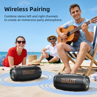 Enceinte sans fil d'extérieur Zealot P16 60W avec effet lumineux RGB, batterie 8000mAh, étanche IPX6, stéréo TWS, égaliseur 3 modes, Type-C, pour la danse et le camping