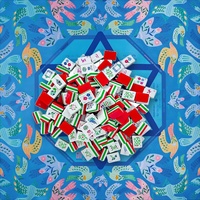 Jeu de Mahjong américain gravé à 4 couches de 160 tuiles, édition boutique vert magenta, tapis Chant d'oiseaux pour des soirées animées