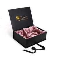 Embalaje de logotipo personalizable elegante extensión de cabello peluca cajas de cartón reutilizables caja de regalo Rosa plegable con cinta