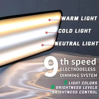 Lampe réflectrice de débosselage sans peinture 52 cm pour réparation de bosses de voiture, avec ventouses électriques et LED 3 couleurs réglables pour PDR