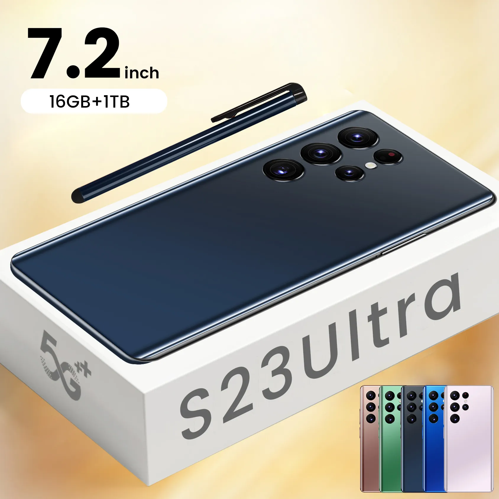 هاتف S23 ULTRA الذكي الأكثر مبيعًا مزود بذاكرة 16 جيجابايت + 1 تيرابايت وكاميرا بدقة 72 ميجابكسل + 108 ميجابكسل وشاشة 7.2 بوصة من الجيل الخامس مع بطارية كبيرة ونظام التشغيل أندرويد