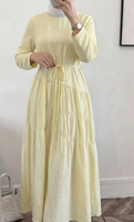 Robe YKD139 à jupe large jaune clair, collection haut de gamme printemps/été, vêtements musulmans islamiques haut de gamme, hijabs