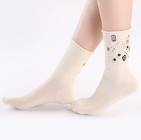 KT-T250087 femmes nouvelle mode hiver automne décontracté cristal chaussettes à la main gland perles paillettes strass gemme Harajuku bonneterie