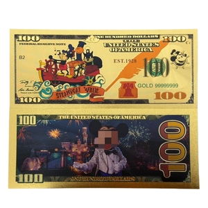 Billet de banque Steamboat Willie 2026, 2 modèles, plaqué or 24 carats, pour cadeaux - Product Image 1