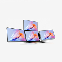 Moniteur portable à trois écrans de 15,6 pouces, connexion Type-C, Full HD 1920x1080, panneau IPS, luminosité 280 cd/m², fréquence de rafraîchissement 60 Hz