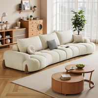 Ensemble de canapé-lit d'angle moderne en tissu crème 1+2+3 places, confort durable pour villa, hôtel et salon