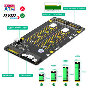 Dual 2X <span class=keywords><strong>M</strong></span>.2 NVME SSD SATA ke Adaptor Slimline SFF-8654 8i (Diperlukan Motherboard Bifurkasi PCIe) - Product Image 4