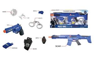 Jeux de simulation d'<span class=keywords><strong>équipement</strong></span> de <span class=keywords><strong>police</strong></span>, jouets armés de couleur bleue pour enfants pour jouer à des rôles - Product Image 2
