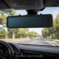 Caméra de tableau de bord 3 canaux avec écran tactile 11 pouces 4K, vision avant, arrière et habitacle, WDR, WiFi, streaming multimédia, DVR pour voiture