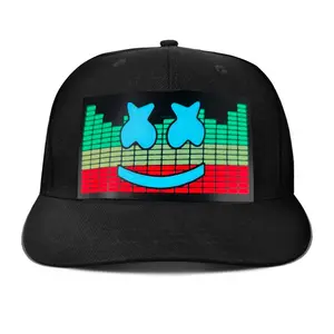 Topi bisbol menyala dengan layar dapat dilepas, topi bisbol Led Dj, topi berkedip dengan layar yang dapat dilepas untuk pria wanita