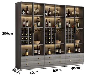 Plusieurs spécifications disponibles pour la personnalisation d'un <span class=keywords><strong>meuble</strong></span> à <span class=keywords><strong>vin</strong></span> en bois pour salon, salle à manger, maison, bar ou rangement. - Product Image 5