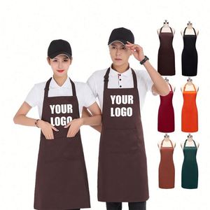 Tablier de cuisine promotionnel unisexe en polyester imperméable personnalisable pour serveurs, avec logo sur mesure - Product Image 1
