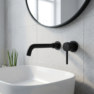 Miscelatore per lavabo a parete con maniglia singola Miscelatore per lavabo a leva singola Rubinetti per bagno con bocca lunga - Product Image 5