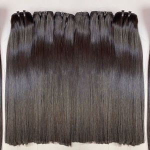 Extensions de cheveux humains vierges cambodgiens bruts non transformés 100% Machine à aligner les cuticules Double trame cheveux tissage os droit - Product Image 1