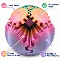 Interactive Gear Ball Fidget Toy Colorful Rotate Spin Gradient Color Sensory Fidget Toy Office Desk Accessory