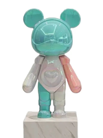 ECOJAS Produits populaires Statues en fibre de verre Super Star Bear Brick Sculptures d'animaux de dessin animé en résine à vendre