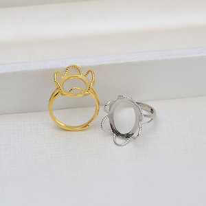 Anillo de Perlas Barrocas de Plata 925 Hecho a Mano, Base Hueca Abierta, Accesorio de Perlas para Mujer, 1440, Fornituras y Componentes de Joyería - Product Image 4