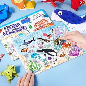 Livro de Adesivos Divertido para Artesanato DIY, Livro de Origami 3D para Crianças, Livro de Adesivos para Colorir Cenas, Brinquedo de Papel - Product Image 4