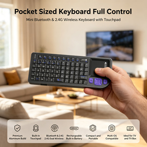 Mini <b>Keyboard</b> <b>Touchpad</b> Combo 2.4ghz <b>Wireless</b> Aluminum Alloy Frame RGB Backlit <b>with</b> <b>Touchpad</b> Compact Custom Logo - Product Image 1