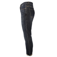 Jean vintage délavé pour homme, taille mi-haute, coupe slim, coupe crayon, bleu vieilli, avec rivets, broderies et appliqués