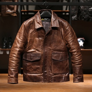 Giacca di pelle Casual da uomo con risvolto da uomo - Product Image 2