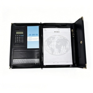Carpeta Organizadora de Cuero PU con Cierre y Calculadora, Portátil, para Documentos, para Oficina y Reuniones de Negocios - Product Image 1