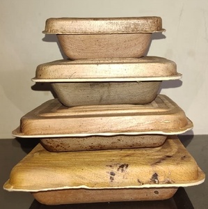 ชุดอาหารเย็นทางชีวภาพลายใบไม้ Areca ที่เป็นมิตรกับสิ่งแวดล้อมมีสไตล์ประกอบด้วยชามและจานสำหรับตั้งแคมป์สลักลายพืช - Product Image 2