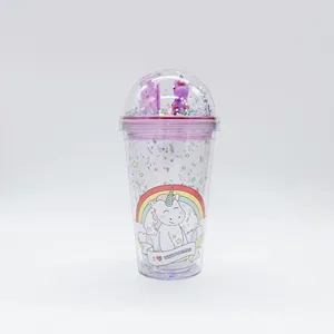 Botella de agua de unicornio para niños, termo con tapa, botella con  purpurina brillante, botella de acero inoxidable, botella al vacío, regalo  de
