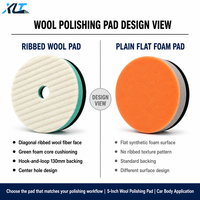 Livraison Rapide Tampon de Polissage Rond en Mousse Velcro 4-7 Pouces pour Polissage Humide, Tampon de Polissage en Laine à Coupe Intense pour Carrosserie Automobile Haute Brillance OEM