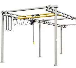 Pont roulant 1 tonne 2000kg à faisceau flexible Monorail Système de grue de pont léger sur pied avec prix d'usine