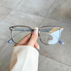 Gafas ópticas Qianai con montura cuadrada de estilo coreano para mujer, antiluz azul, diseño sencillo, puente medio, lentes AC - Product Image 5