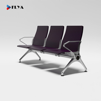 Banc d'accueil moderne FLYA en aluminium et PU pour aéroport, hôpital, clinique, salle d'attente