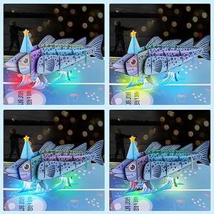 Funny Fish Themed 3D Pop up Musical Tarjetas de cumpleaños con luces y <span class=keywords><strong>canción</strong></span> de feliz cumpleaños para papá, hombres, pescador, él - Product Image 5