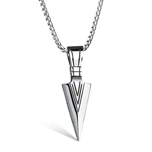 Stainless Steel Arrowhead Pendant Chain Necklace