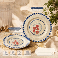 Assiette de dîner en céramique à motif tomate, peinte à la main, style baroque italien, mosaïque, relief robuste, 8-10 pouces