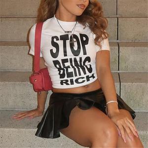 2024 été Hottie lettre imprimer bébé t-shirts Harajuku maigre pull Hipster haut court décontracté <span class=keywords><strong>Chic</strong></span> t-shirts - Product Image 2