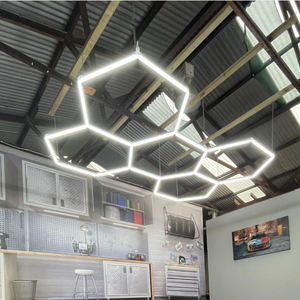 Berber dükkanı için 6500K altıgen Led ışık 5 Hex tavan garaj araba yıkama istasyonu dükkanı için çalışma ışığı açtı - Product Image 4