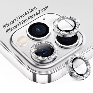 Diamond bling camera lens glass screen protector for iphone