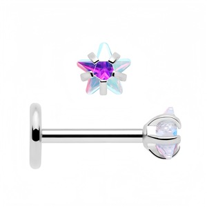 Piercings de Labio de Acero Inoxidable con Zirconia en Forma de Estrella, Joyería de Moda con Engaste de Puntas - Product Image 3
