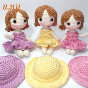 Mini poupées faites à la main pour filles, avec Crochet, faites à la main, modèle Au Amigurumi, 1 pièce - Product Image 2